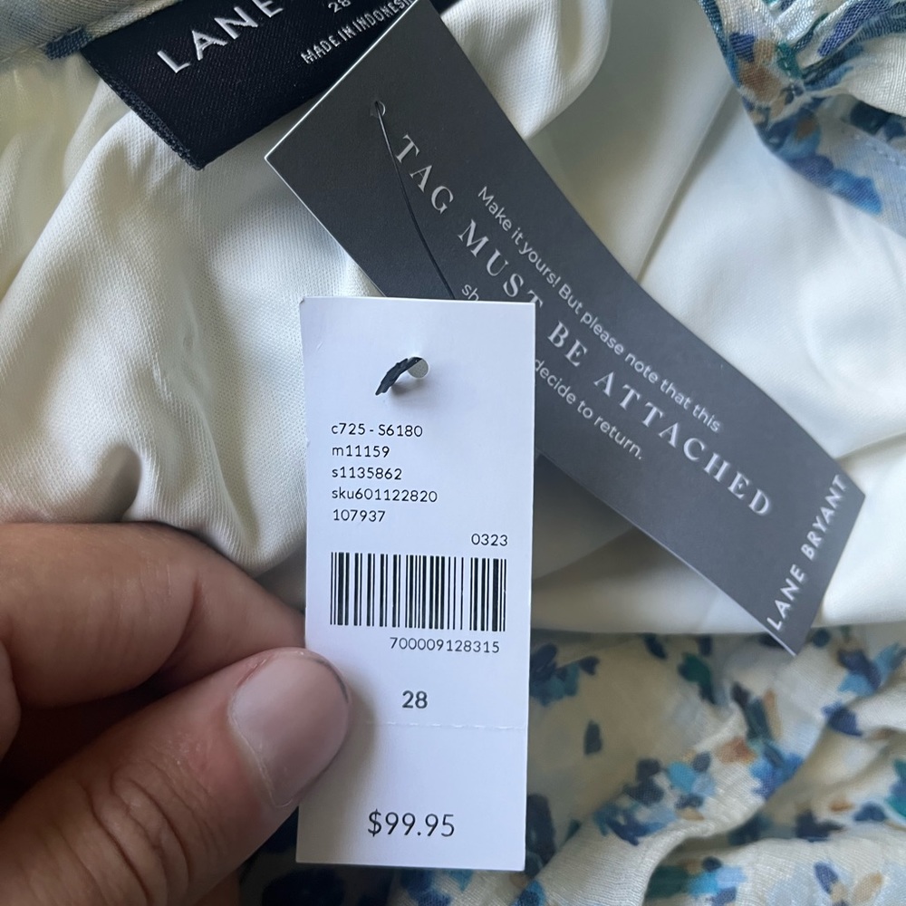 Lane Bryant elbow, puff sleeve surplice tucks dress